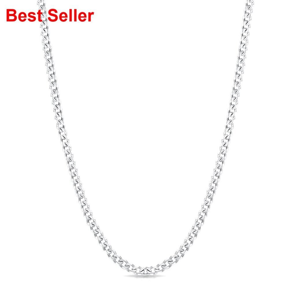 Stainless Steel Cuban Link Chain Necklace with Lobster Clasp